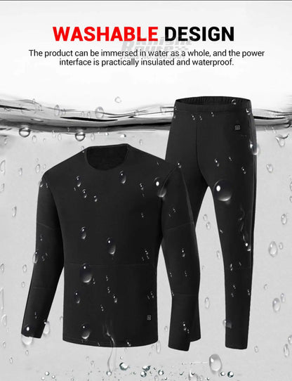 28 Areas Winter Motorcycle Heated Thermal Underwear Men's Women's Heated Jacket USB Heating Smart Pants Hiking Bike Camping Ski