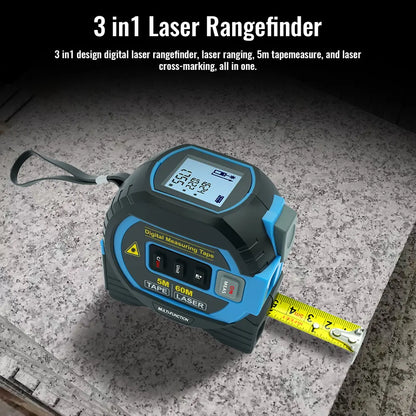 Laser Tape Measure 3 In 1 Digital Tape Measure High Precision Laser Rangefinder Steel Tape Measure High Elasticity