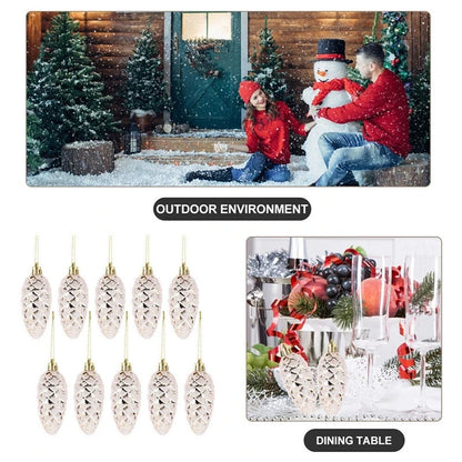 5Pcs Christmas Painted Pine Cone Balls Hanging Pendants Merry Christmas Tree Decoration for Home Xmas Ornament Gift 2024/2025