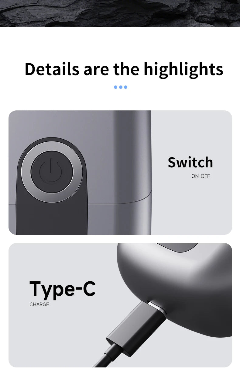 Mini electric shaver, compact and fast charging for home use, men's car shaver, portable for home use, gift for father and boyfr