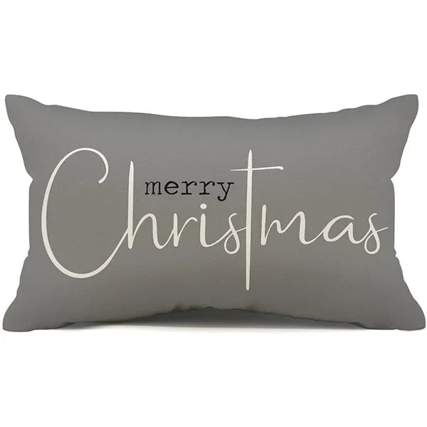 New Christmas style simple letter double-sided printed linen pillow for home decoration, sofa waist pillowcase