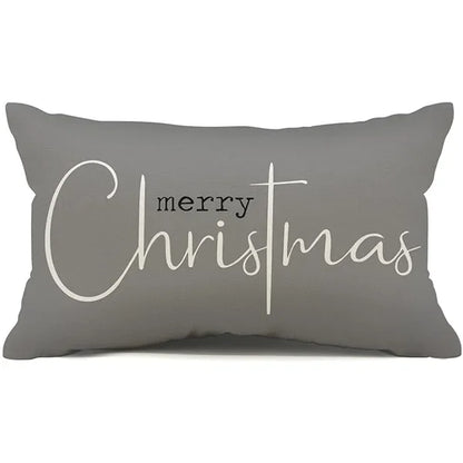 New Christmas style simple letter double-sided printed linen pillow for home decoration, sofa waist pillowcase