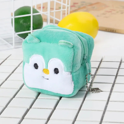 Animal Shape Plush Coin purse Headphone Bag Zipper Money Duck Women Coin Wallet Bag Kawai Card Key Money Coin Purse Bags Gift