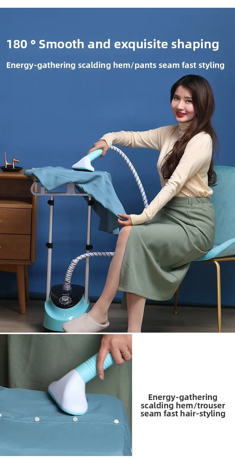 EU Handheld Double Rod Home Garment Steamer Equipment Standing Steam Iron Vertical Fast Heating Clothes Drying Ironing Machine