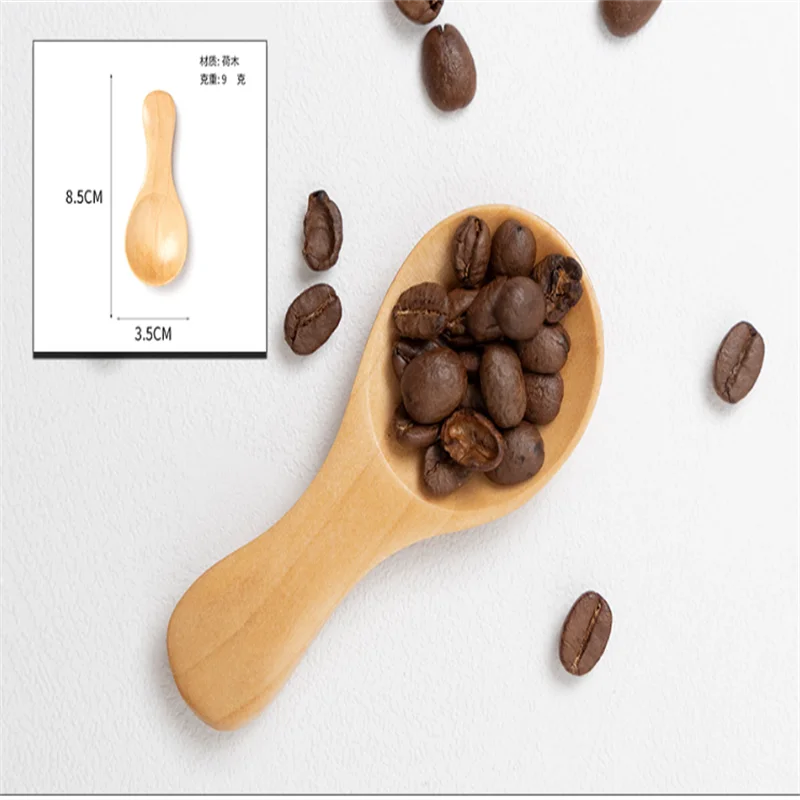 1 Pcs Wooden Mini Tea Coffee Scoops Seasoning Candy Spices Bath Salt Spoons Wooden Spoon Wooden Shovel