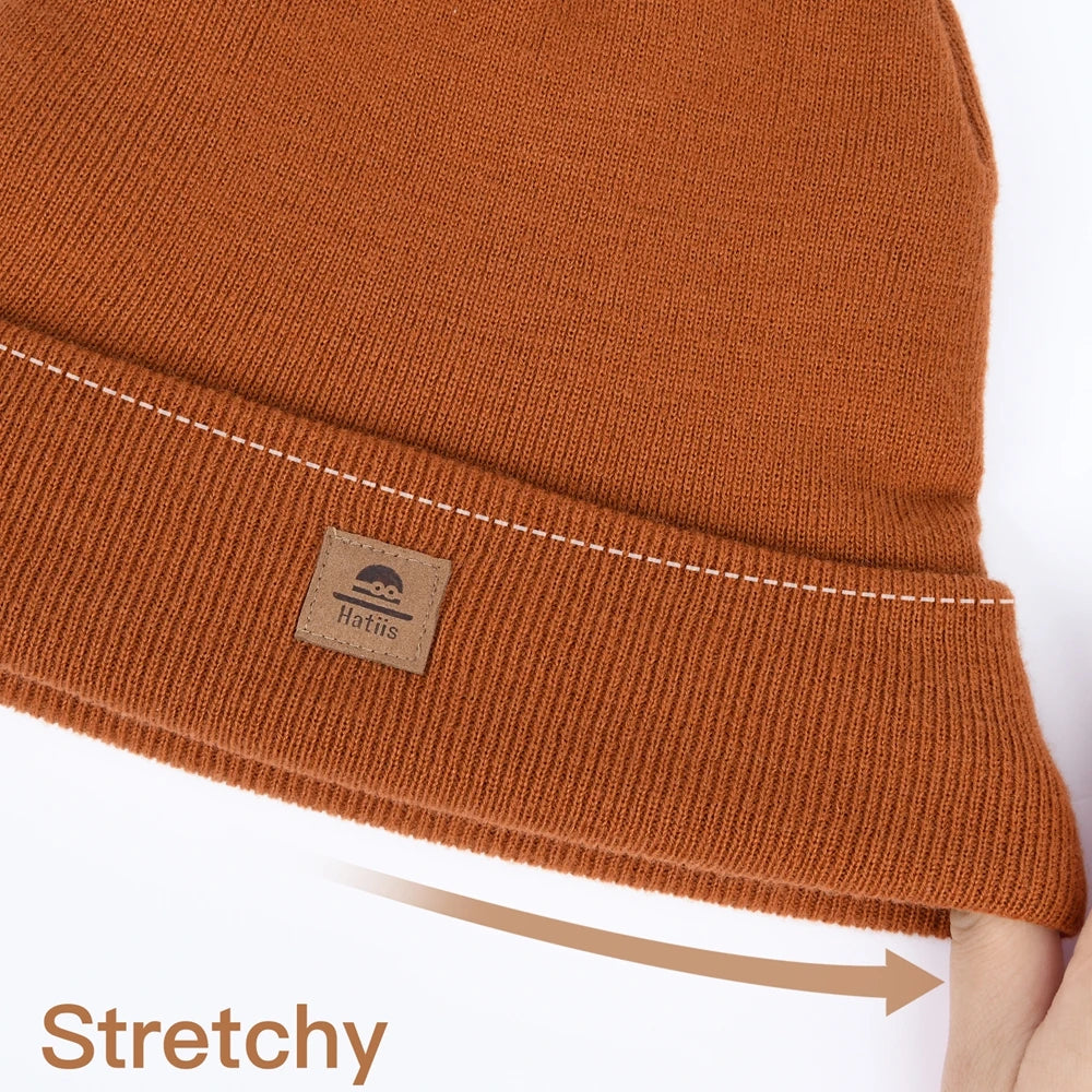 Scalloped Beanie Hat Knitted Warm Cap with Fold-Over Cuff Autumn Winter Fashion Accessory for Men And Women