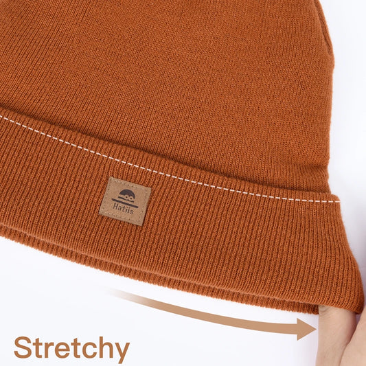 Scalloped Beanie Hat Knitted Warm Cap with Fold-Over Cuff Autumn Winter Fashion Accessory for Men And Women