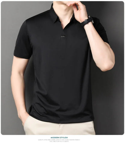 Men’s Stretch Polo Shirt – Quick-Dry Business Casual (M-4XL)