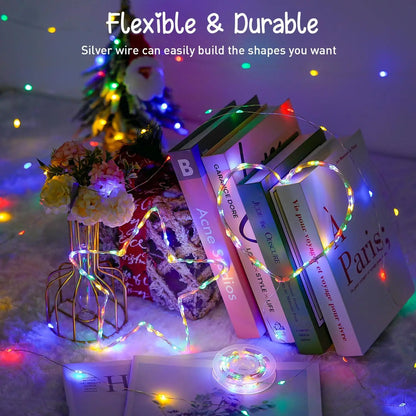 LED Solar Powered String Lights Copper Wire 8 Modes Solar Fairy Lights Outdoor Waterproof for Garden, Patio, Party, Christmas