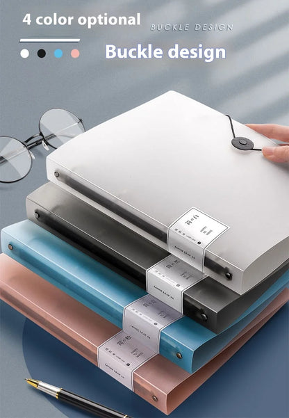 NONE Four Hole A4 Punched Binder 4-hole Folder Data Book Storage Book Clip Shell Insert Bag Paper Binding clip Office Notes