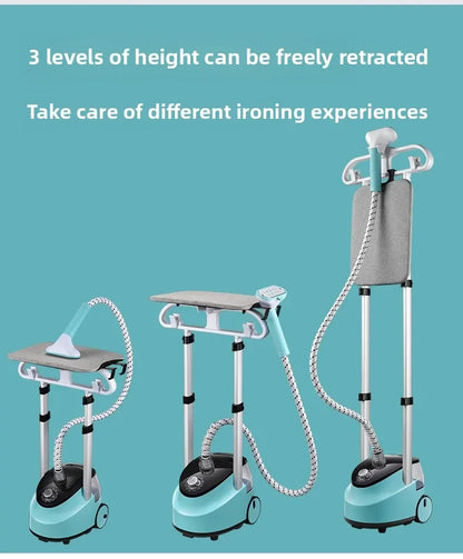 EU Handheld Double Rod Home Garment Steamer Equipment Standing Steam Iron Vertical Fast Heating Clothes Drying Ironing Machine