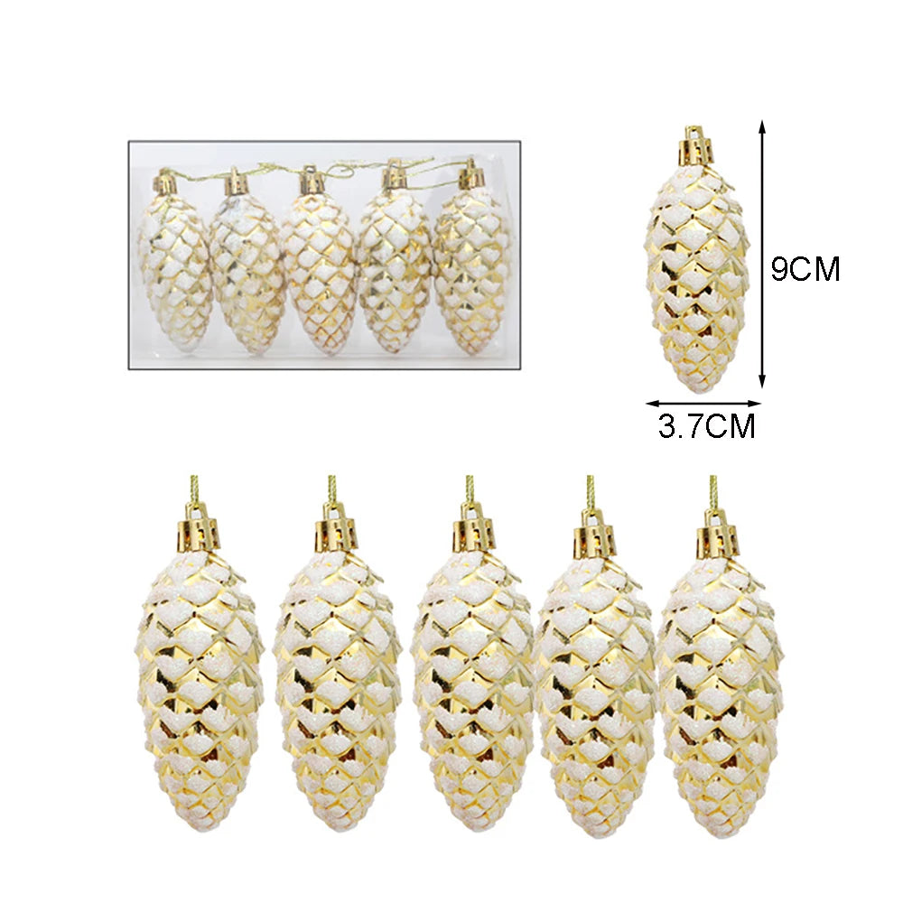 Candy Decorations for Christmas Tree,Red And Gold Candy Cane,Pine Cones,Christmas Home Decoration 2025,Xmas Tree Ornament