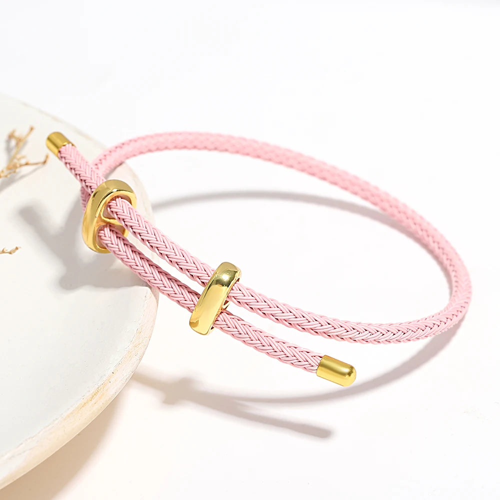 Red String Braided Charm Bracelet – Unisex Adjustable Stainless Steel