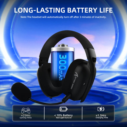 Attack Shark L80Pro Gaming Headphones 2.4G Bluetooth Connection Mode,Dual-microphone Design,Ultra-light Body,Soft Ear Cups