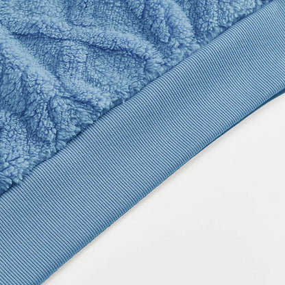 Autumn and winter leisure men's high street jacquard double-sided velvet hooded sports trend pullover sweater jacket