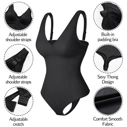 Women's Shapewear Bodysuit with Built-in Bra & Tummy Control
