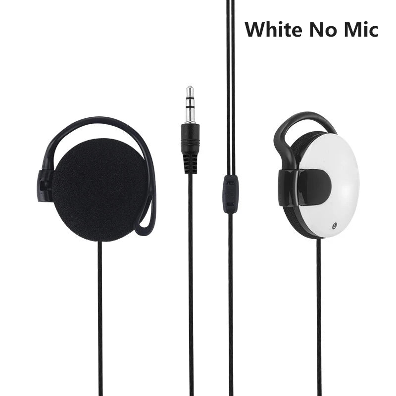 Wired Headphones Stereo 3.5MM Ear Hook Music Game Earphone With Mic For Mobile Phone PC Laptop Mp3 Mp4 Wired Headset