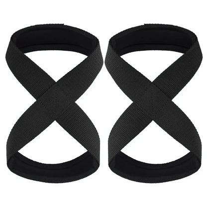 Padded Figure 8 Straps Deadlift Weight Lifting Wrist Straps Power Lifters Workout Pull-ups Horizontal Bar Gym Fitness