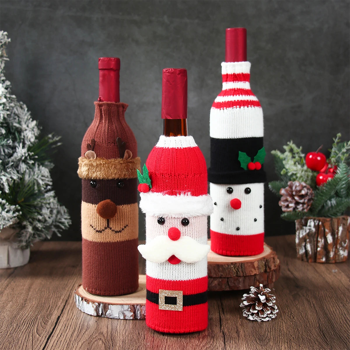 Christmas Wine Bottle Cover Merry Christmas Decorations For Home 2025 Navidad Noel Natal Ornaments Xmas Gift Happy New Year 2026