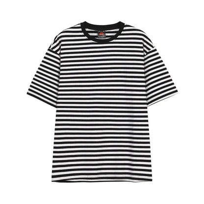 Y2K Men’s Striped Oversized T-Shirt – Summer Casual Loose Fit