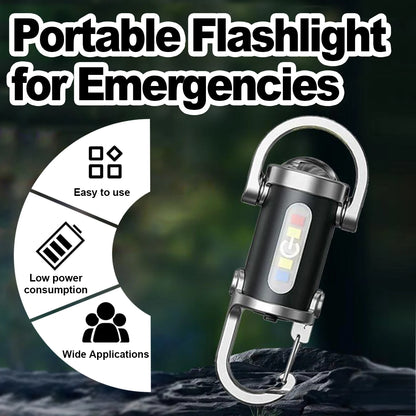 Mini Waist Mounted Keychain Flashlight Led Rechargeable Light Torch Long Range Powerful Outdoor Lights Cob For-6models Emergency