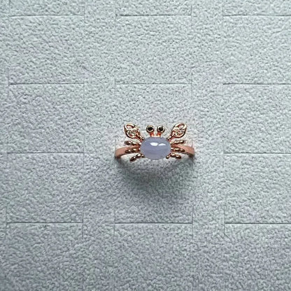 Adjustable Moonstone Crab Ring – Elegant Animal Jewelry for Women