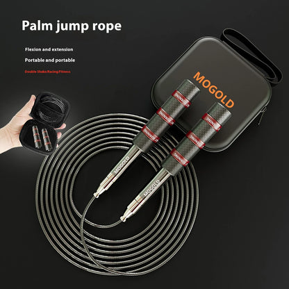 MOGOLD Telescopic Jump Rope – High-Speed Bearings, PVC Steel Cable & Light Case, Fitness Must-Have