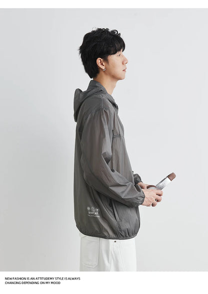 Men’s UPF 50+ Ice Silk Sun Protection Jacket – Lightweight, Breathable, Summer UV Hoodie