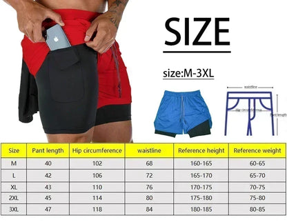Berserk- Men's 2-in-1 sports shorts running quick drying shorts gym and fitness training double layered Training shorts