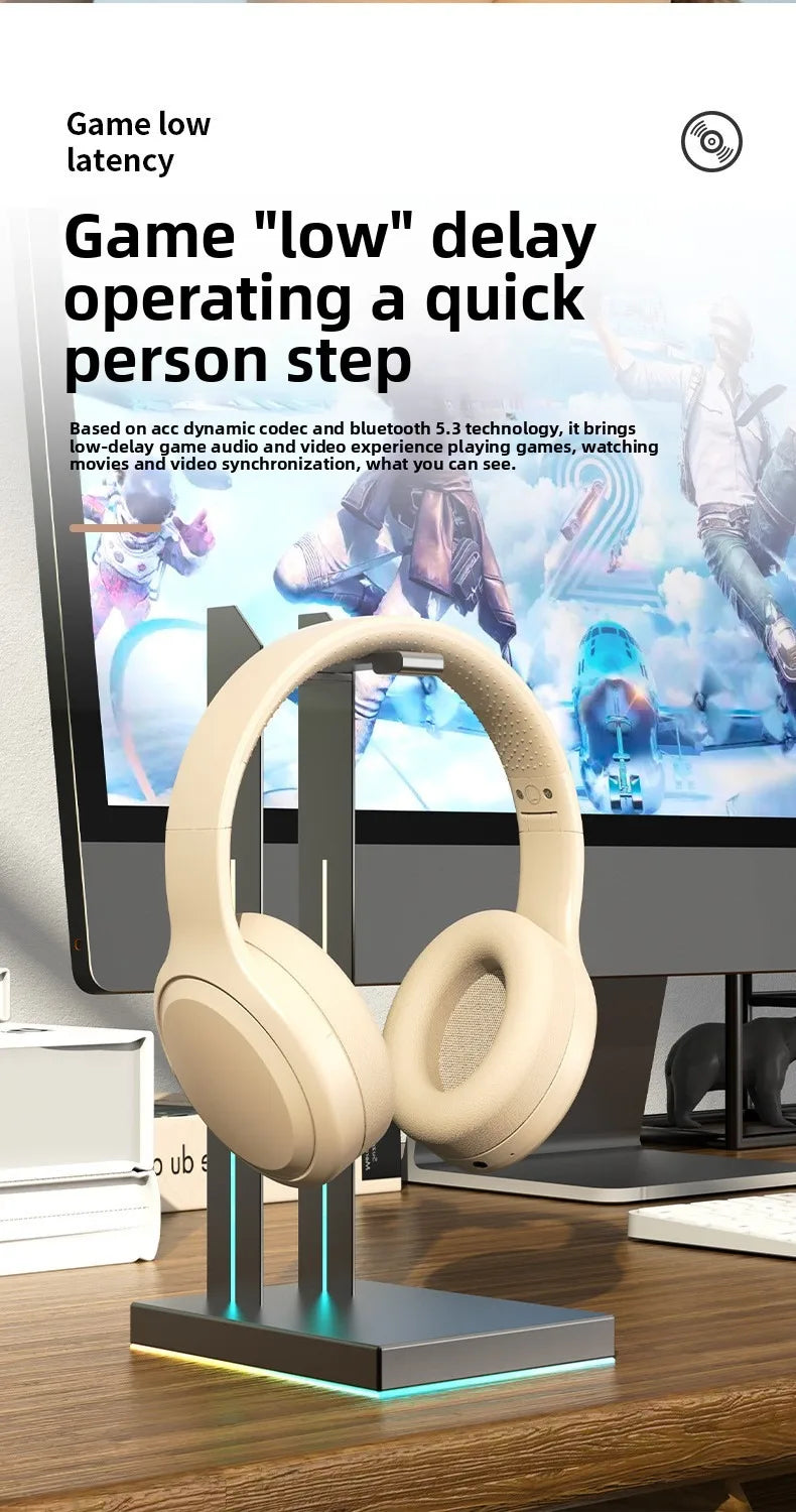 Bluetooth 5.3 Headphones 3.5mm Wired Headsets Over Ear Gaming Earphones Foldable Wireless Earphones with Mic TF/AUX Music Play
