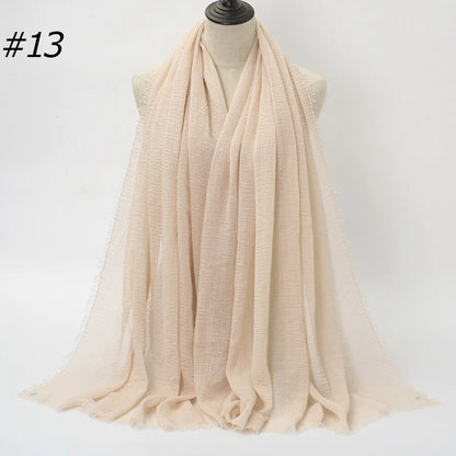 Hot Crinkle Cotton Hijab Scarf Women Scarves Bandana Turban Headscarf Muslim Shawl Africa Wrap Headband Islamic Shawls Headband